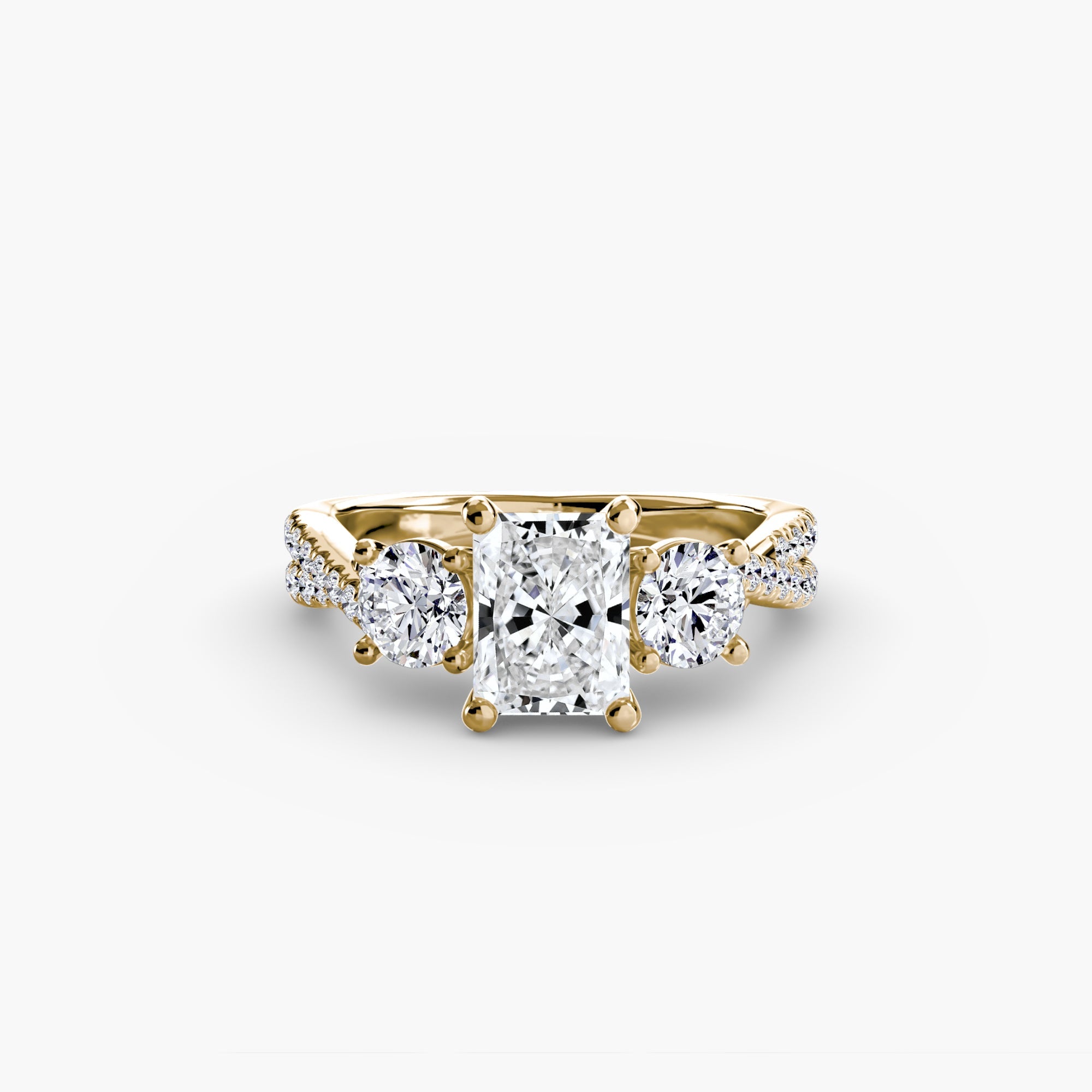 Three - Stone with Pavé Band 2 - Jewelry by Cleo