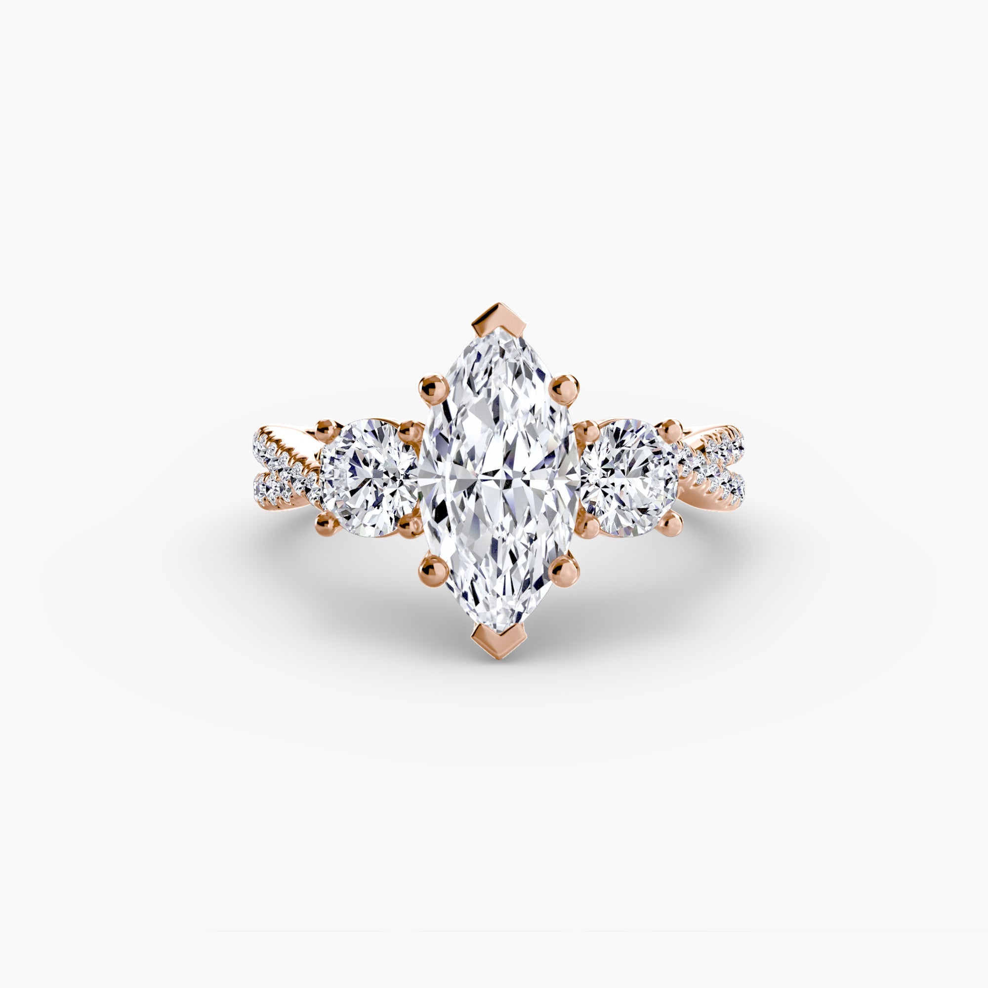 Three - Stone with Pavé Band 2 - Jewelry by Cleo