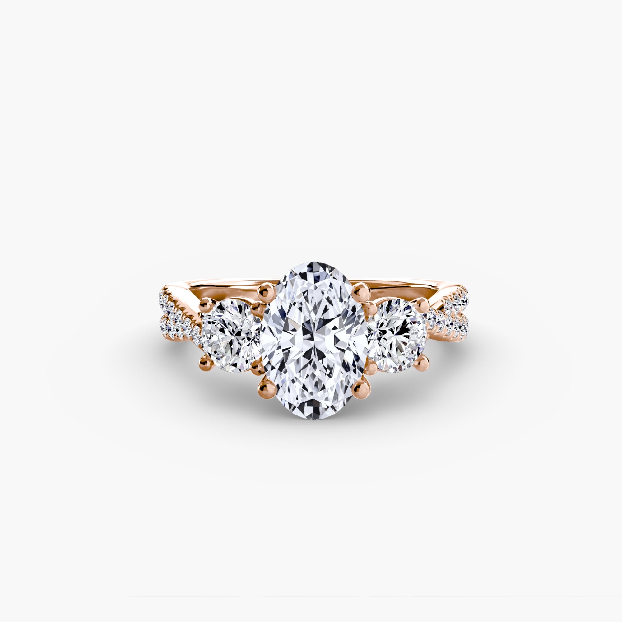 Three - Stone with Pavé Band 2 - Jewelry by Cleo