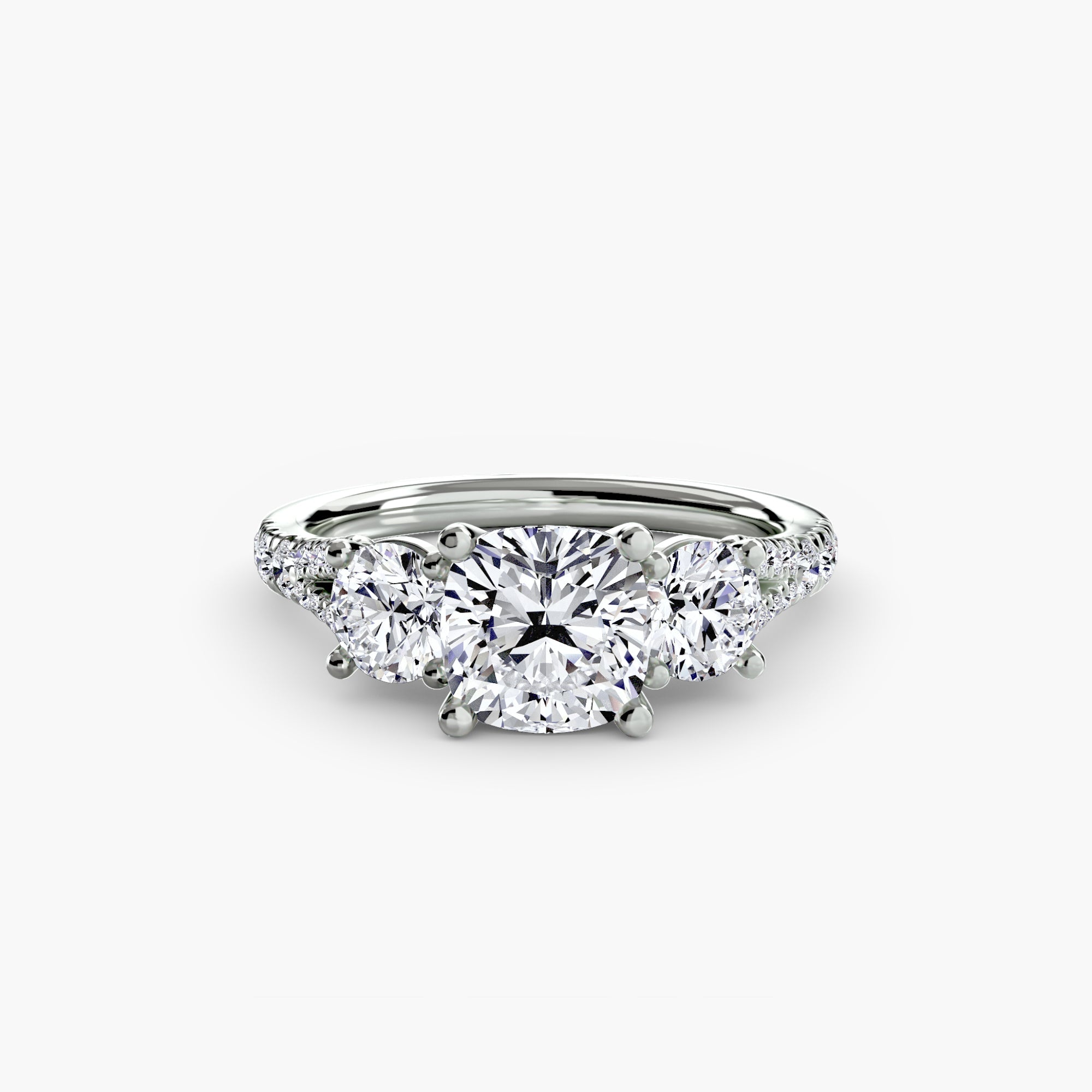 Three - Stone with Pavé Band 3 - Jewelry by Cleo