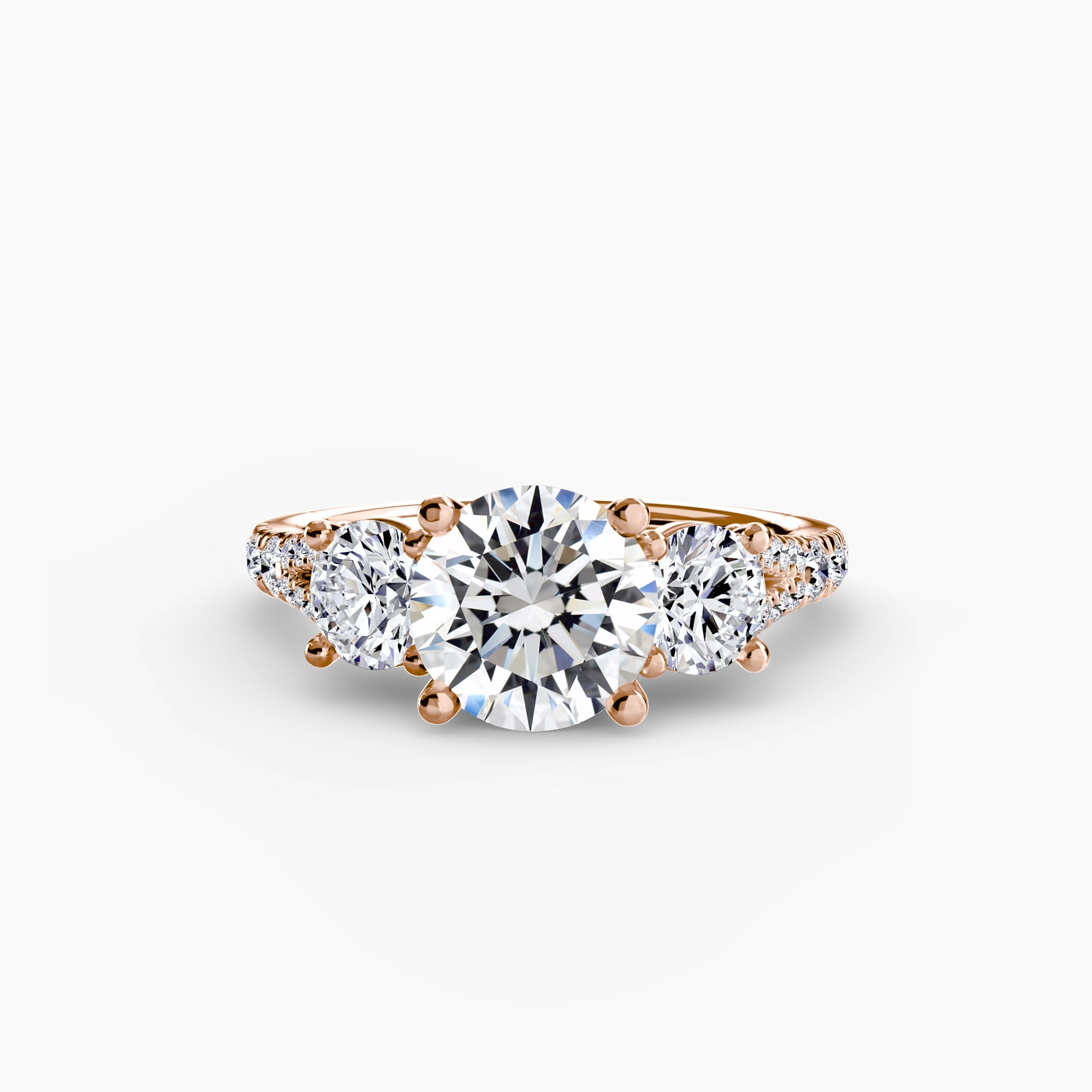 Three - Stone with Pavé Band 3 - Jewelry by Cleo