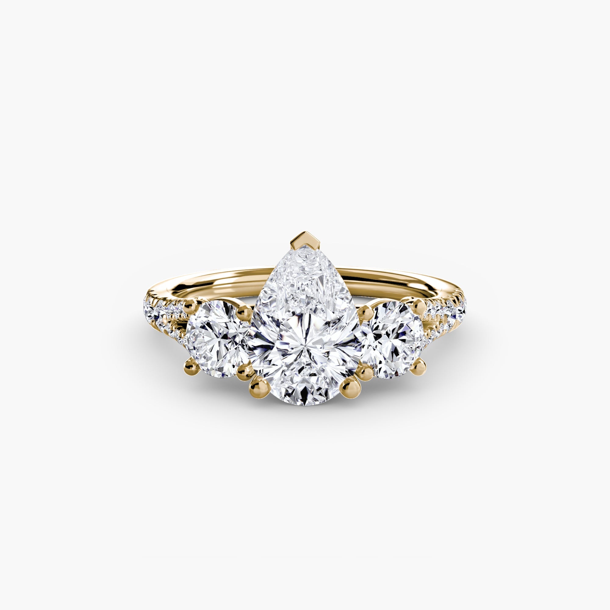 Three - Stone with Pavé Band 3 - Jewelry by Cleo
