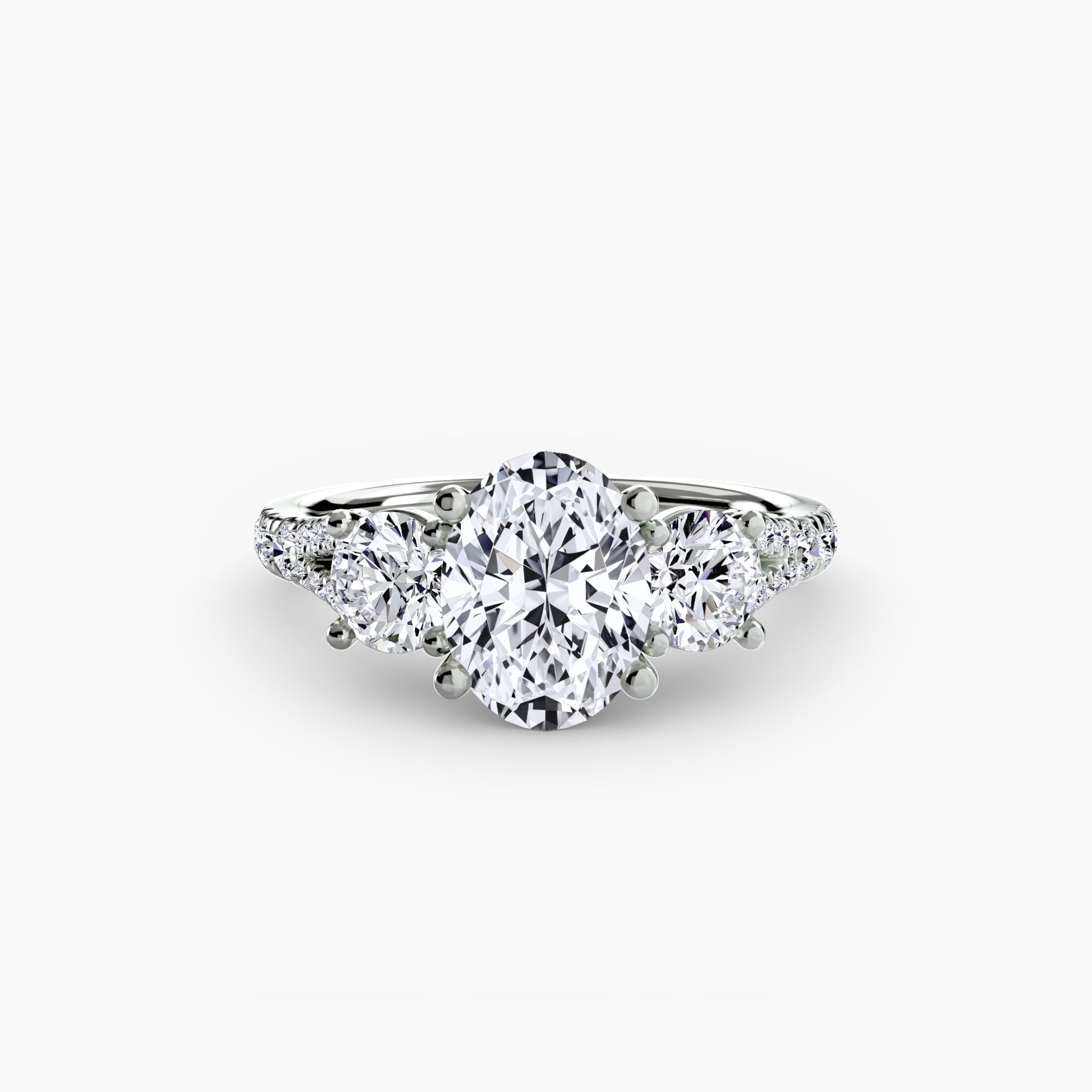 Three - Stone with Pavé Band 3 - Jewelry by Cleo