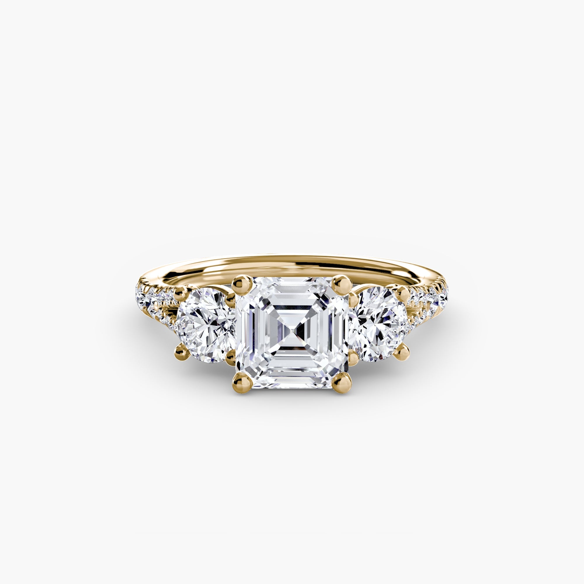 Three - Stone with Pavé Band 3 - Jewelry by Cleo