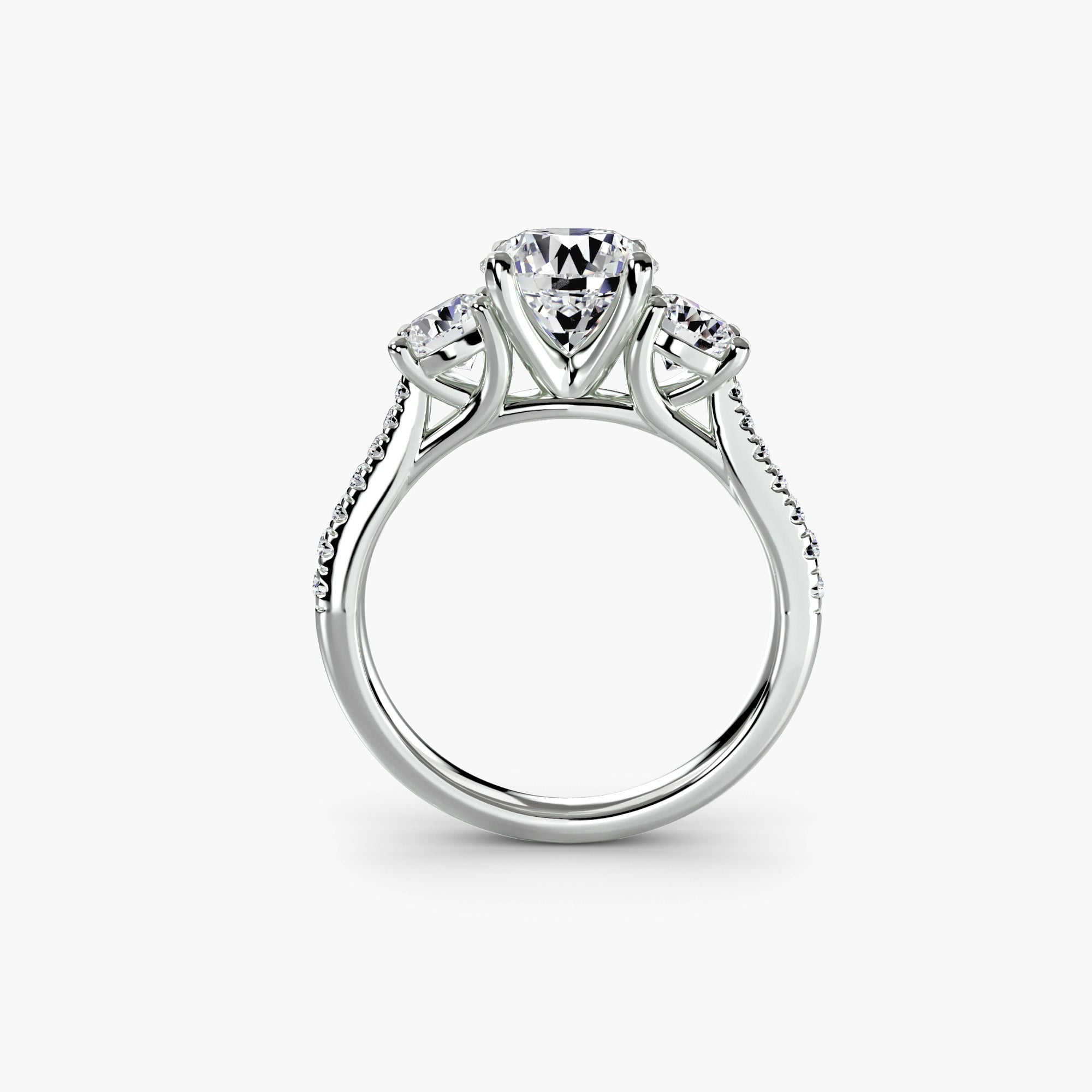 Three - Stone with Pavé Band - Jewelry by Cleo