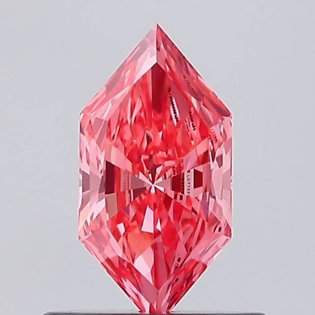 0.47ct Hexagonal Lab Grown Diamond (Colour Fancy Vivid Pink, Clarity VVS2, IGI Certified)