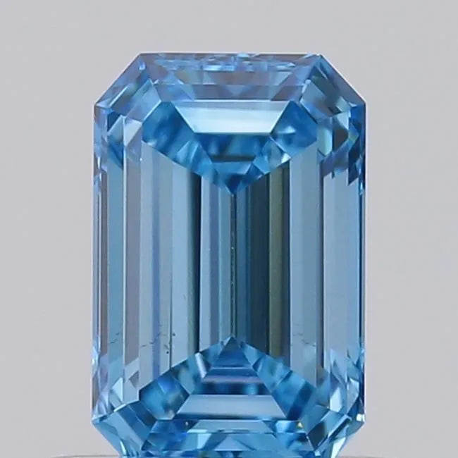 0.49ct Emerald Lab Grown Diamond (Colour Fancy Vivid Blue, Clarity VS2, IGI Certified)