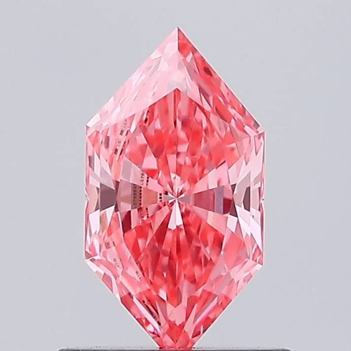 0.62ct Hexagonal Lab Grown Diamond (Colour Fancy Vivid Pink, Clarity VVS2, IGI Certified)