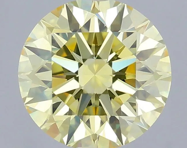 0.90ct Round Lab Grown Diamond (Colour Fancy Intense Yellow, Clarity VVS2, Cut ID, IGI Certified)