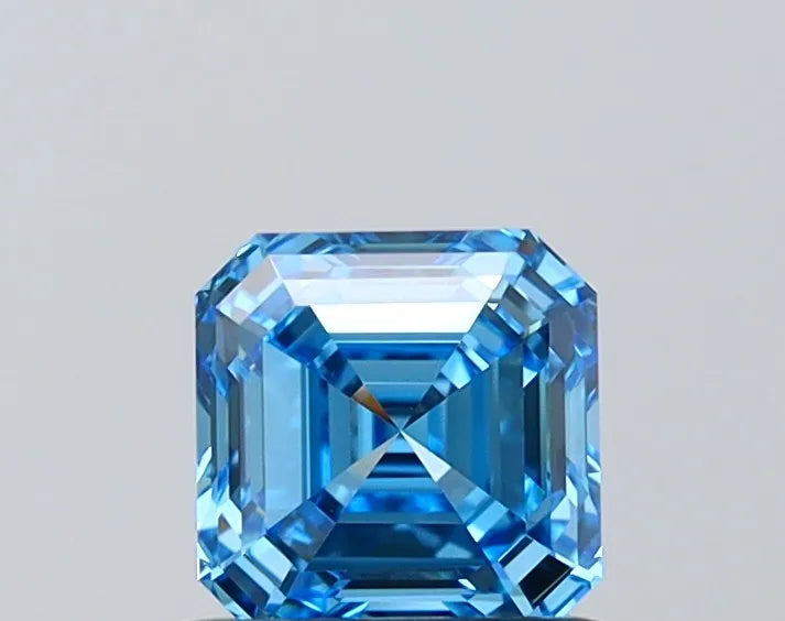 0.95ct Asscher Lab Grown Diamond (Colour Fancy Vivid Blue, Clarity VS1, IGI Certified)