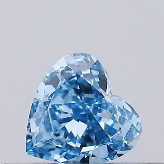 0.18ct Heart Lab Grown Diamond (Colour Fancy Vivid Blue, Clarity VVS2, IGI Certified) - Jewelry by Cleo
