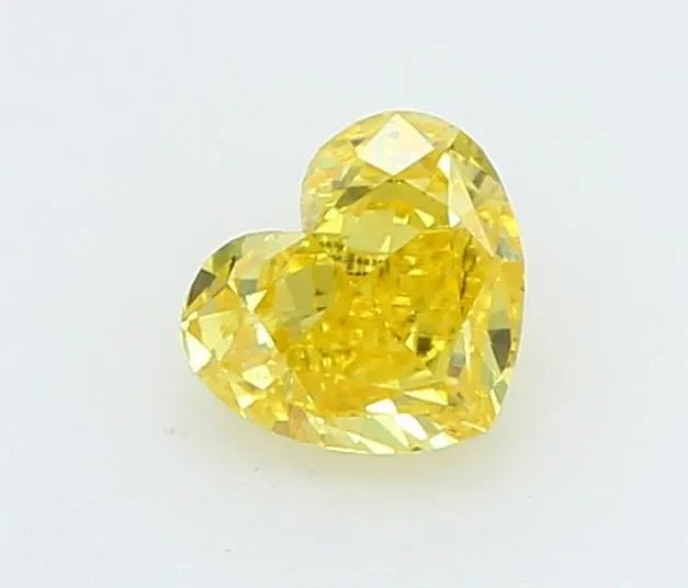 0.18ct Heart Lab Grown Diamond (Colour Fancy Vivid Yellow, Clarity VS1, IGI Certified) - Jewelry by Cleo