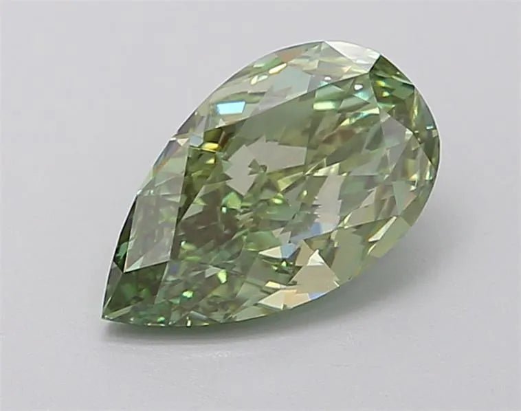 0.50ct Pear Lab Grown Diamond (Colour Fancy Vivid Green, Clarity VS1, IGI Certified) - Jewelry by Cleo