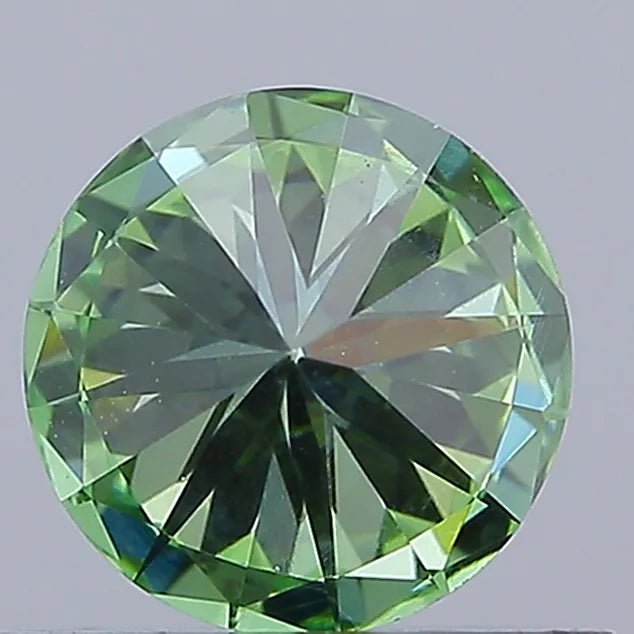 0.50ct Round Lab Grown Diamond (Colour Fancy Vivid Green, Clarity VS1, Cut EX, IGI Certified) - Jewelry by Cleo
