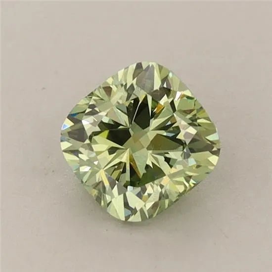 0.72ct Cushion brilliant Lab Grown Diamond (Colour Fancy Vivid Green, Clarity VS1, IGI Certified) - Jewelry by Cleo