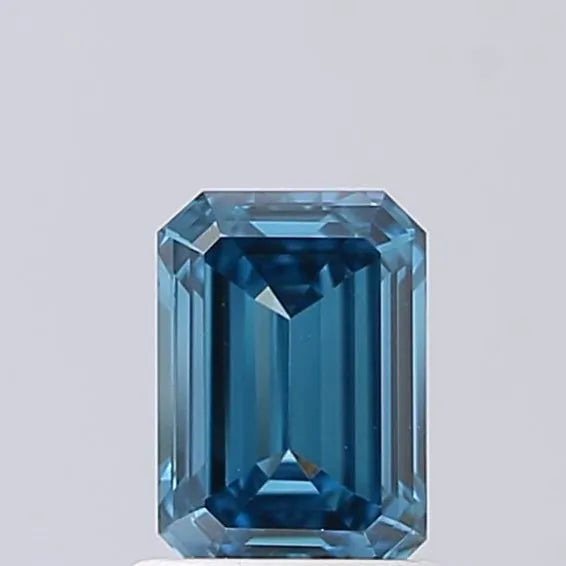 1.00ct Emerald Lab Grown Diamond (Colour Fancy Vivid Blue, Clarity VS1, IGI Certified)