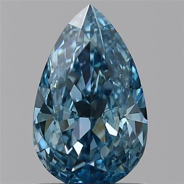 1.00ct Pear Lab Grown Diamond (Colour Fancy Vivid Blue, Clarity VVS2, IGI Certified)