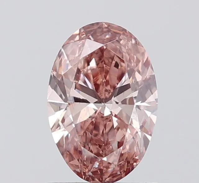 1.03ct Oval Lab Grown Diamond (Colour Fancy Pinkish Brown, Clarity VS1, IGI Certified)