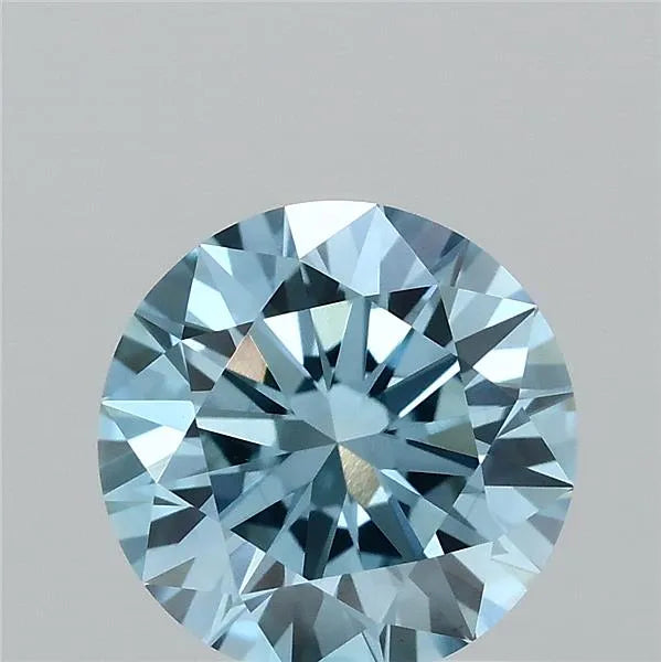 1.04ct Round Lab Grown Diamond (Colour Fancy Vivid Blue, Clarity VVS2, Cut ID, IGI Certified)