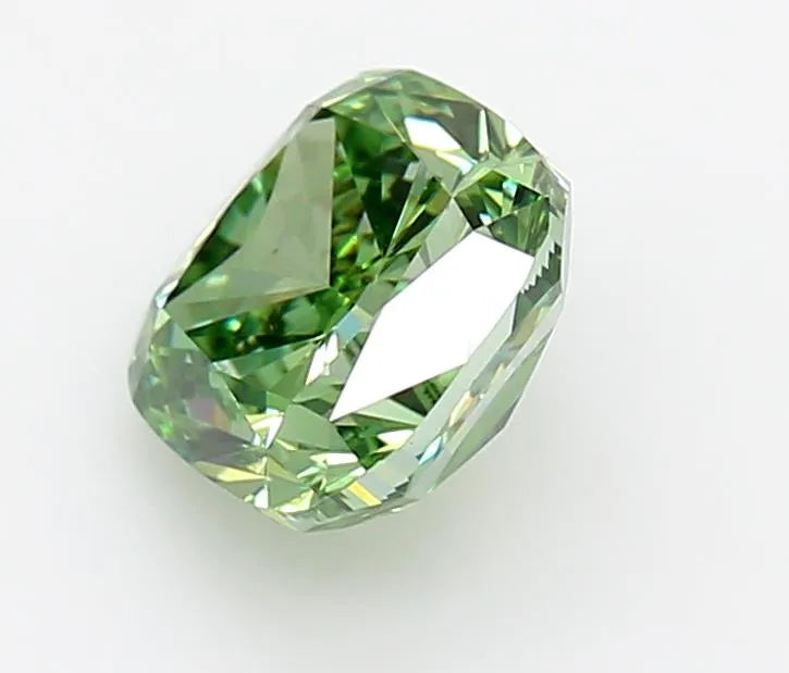 1.09ct Cushion modified Lab Grown Diamond (Colour Fancy Vivid Green, Clarity VS1, IGI Certified)