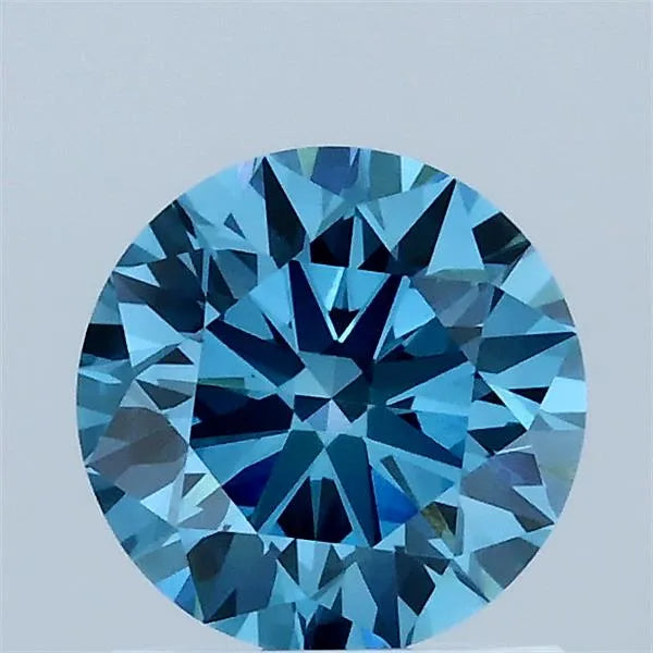 1.09ct Round Lab Grown Diamond (Colour Fancy Vivid Blue, Clarity VVS2, Cut ID, IGI Certified)