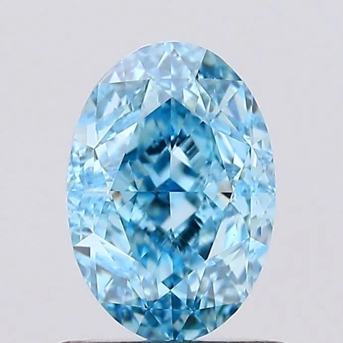 1.10ct Oval Lab Grown Diamond (Colour Fancy Vivid Blue, Clarity VS1, IGI Certified)