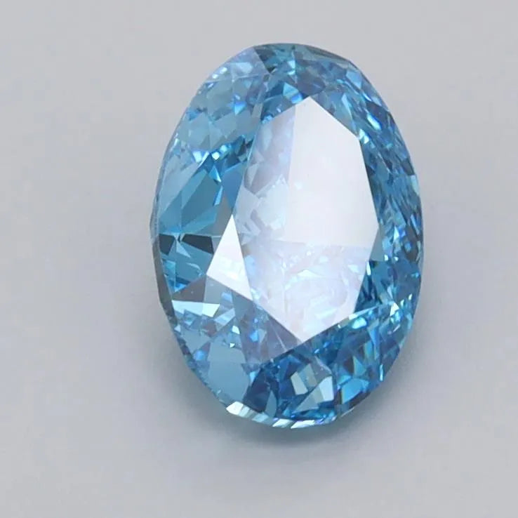 1.16ct Oval Lab Grown Diamond (Colour Fancy Vivid Blue, Clarity VVS2, IGI Certified)
