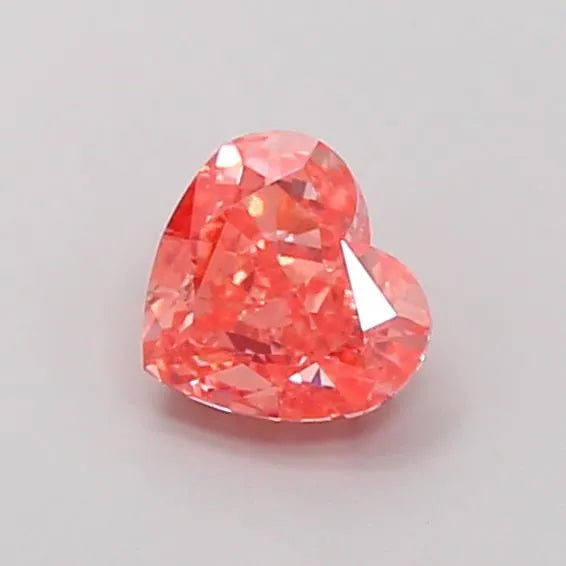 1.18ct Heart Lab Grown Diamond (Colour Fancy Vivid Orangey Pink, Clarity VS1, IGI Certified)