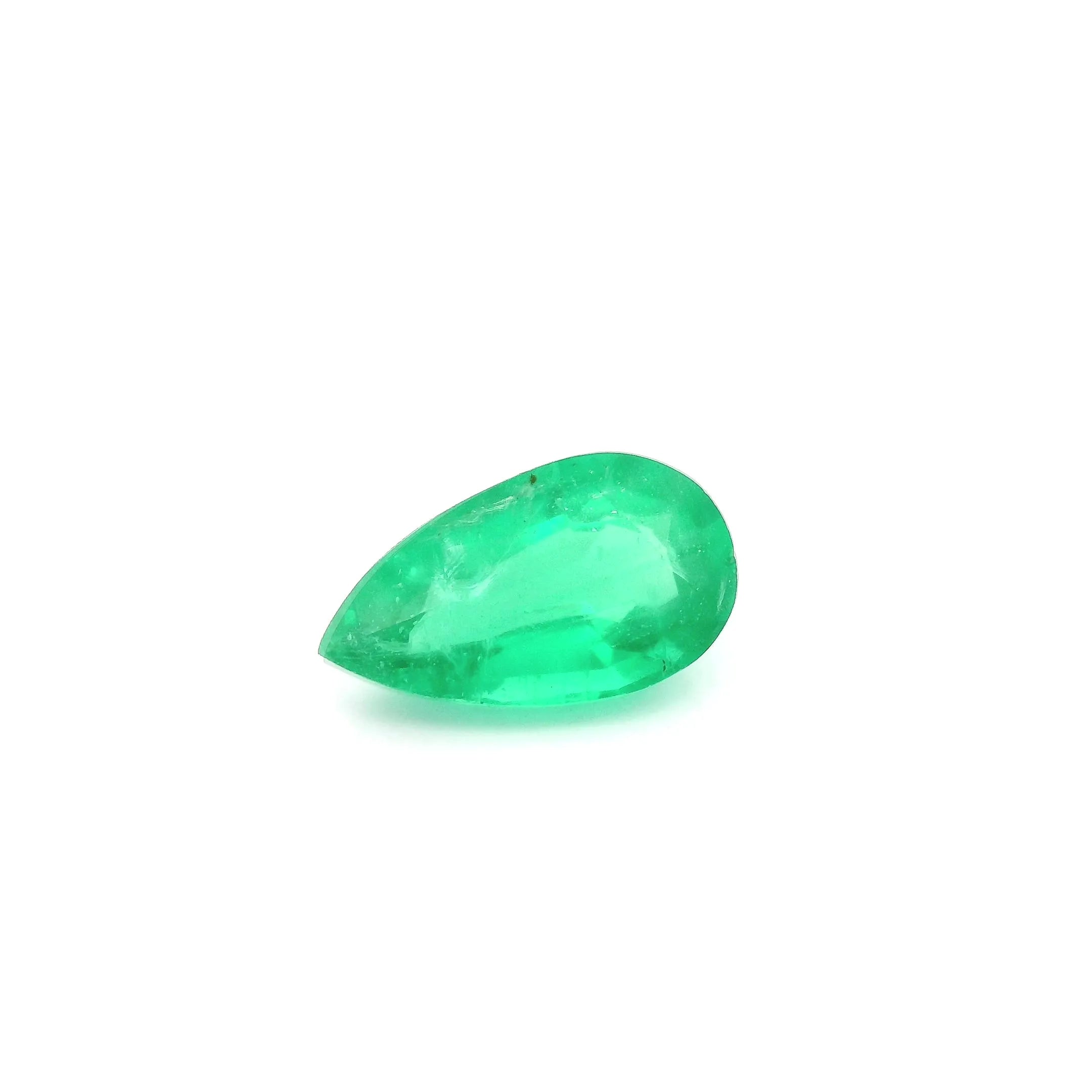 1.21ct Pear Natural Emerald (Colour Green, Clarity Slightly Included, Cut Faceted)