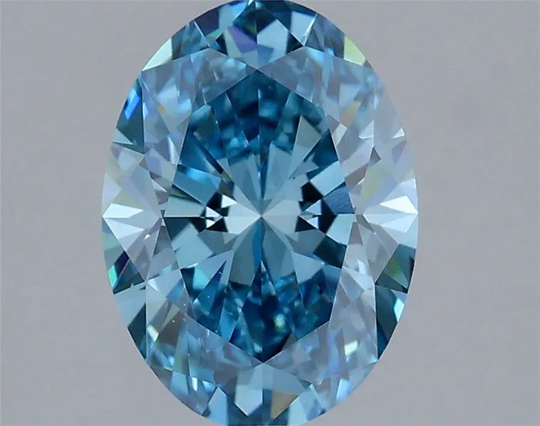 1.50ct Oval Lab Grown Diamond (Colour Fancy Vivid Blue, Clarity VS1, IGI Certified)