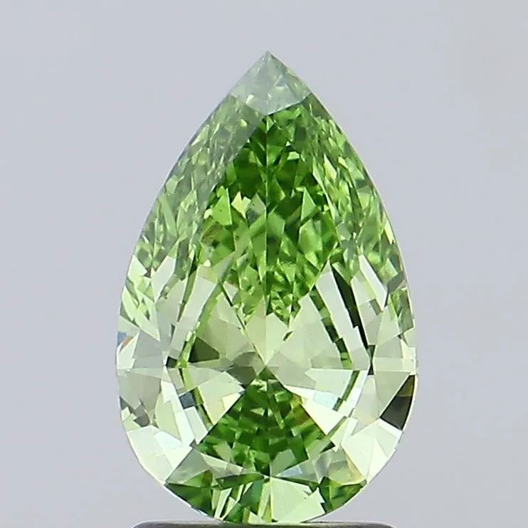 1.50ct Pear Lab Grown Diamond (Colour Fancy Vivid Green, Clarity VS1, IGI Certified)