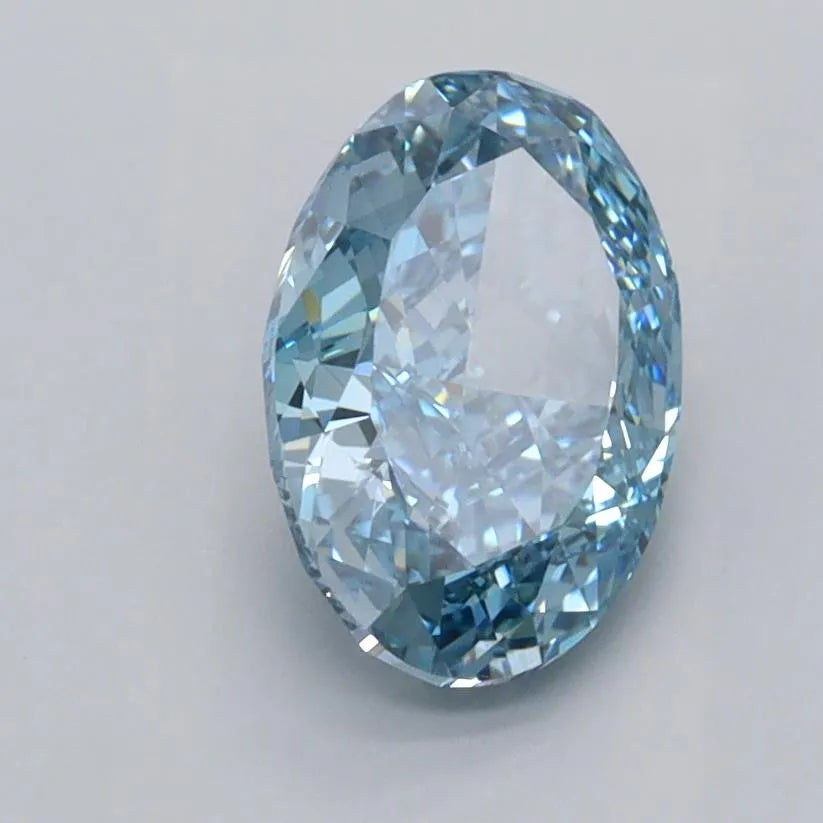 1.52ct Oval Lab Grown Diamond (Colour Fancy Vivid Blue, Clarity VVS1, IGI Certified)