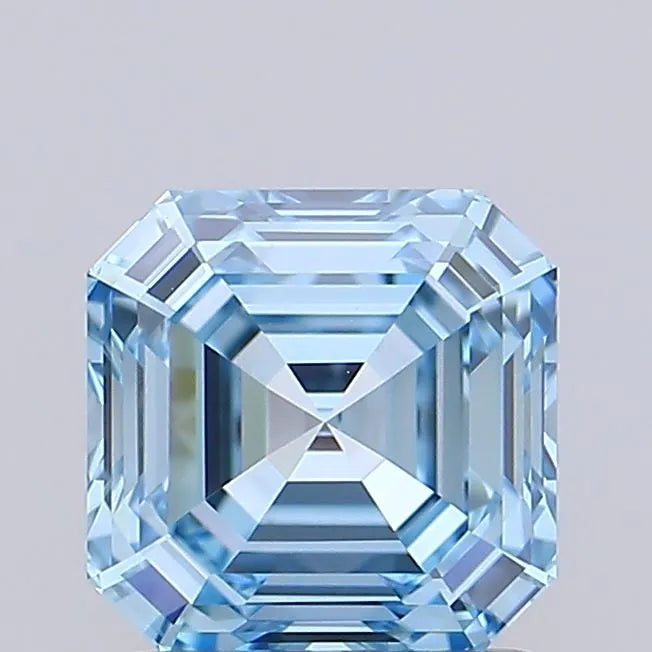 1.55ct Asscher Lab Grown Diamond (Colour Fancy Vivid Blue, Clarity VVS2, IGI Certified)