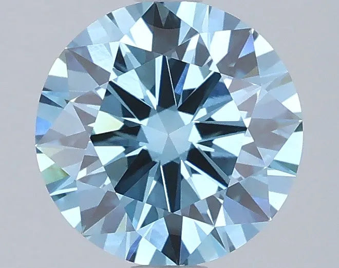 1.58ct Round Lab Grown Diamond (Colour Fancy Vivid Blue, Clarity VVS2, Cut ID, IGI Certified)