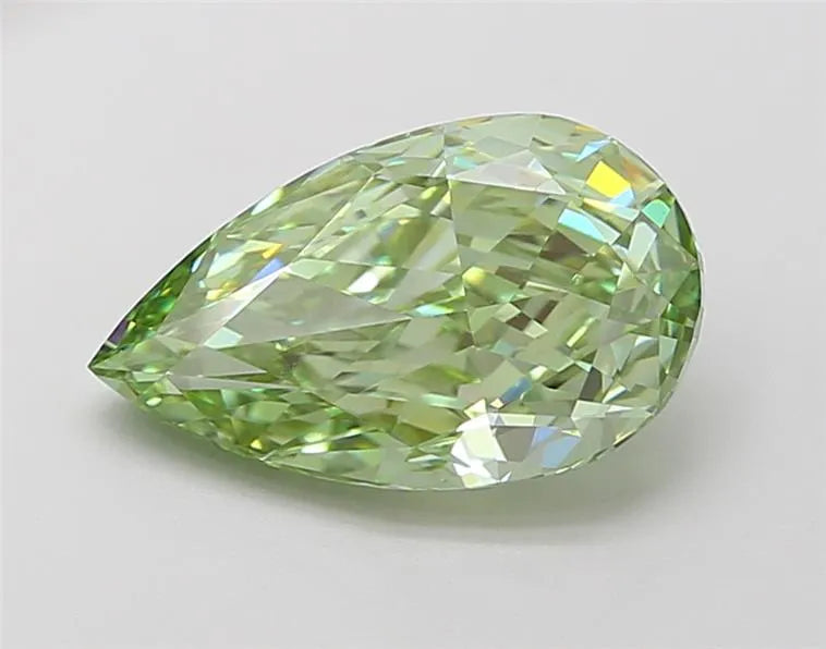 1.94ct Pear Lab Grown Diamond (Colour Fancy Vivid Green, Clarity VVS2, IGI Certified)