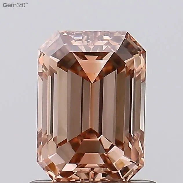 1.01ct Emerald Lab Grown Diamond (Colour Fancy Light Brown, Clarity VS1, IGI Certified) - Jewelry by Cleo