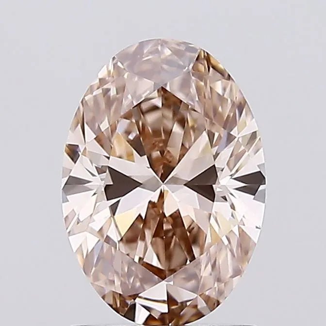 1.05ct Oval Lab Grown Diamond (Colour Fancy Brown, Clarity VVS2, IGI Certified) - Jewelry by Cleo