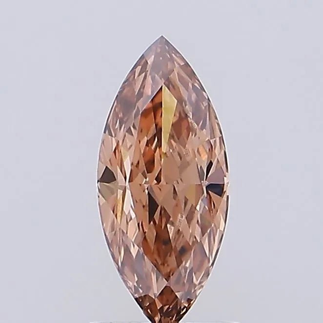 1.16ct Marquise Lab Grown Diamond (Colour Fancy Pinkish Brown, Clarity VVS2, IGI Certified) - Jewelry by Cleo