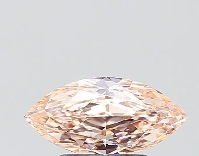 1.16ct Marquise Lab Grown Diamond (Colour Light Brown Pink, Clarity VVS2, IGI Certified) - Jewelry by Cleo