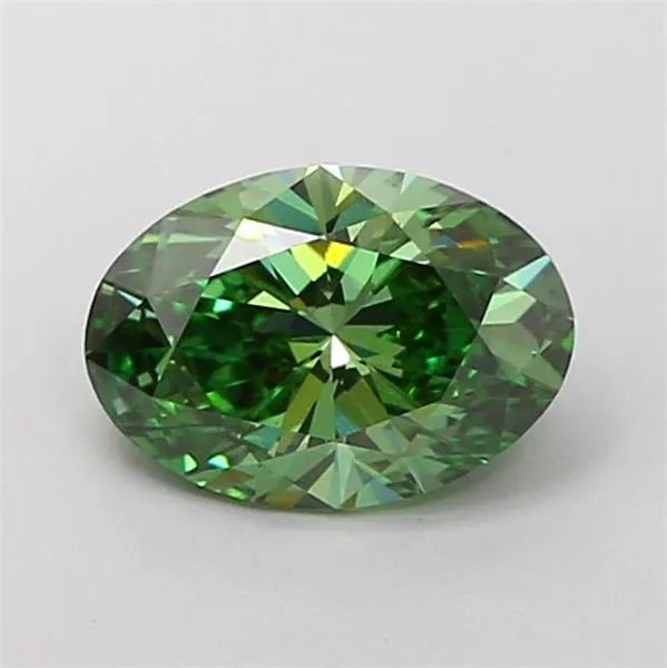 1.29ct Oval Lab Grown Diamond (Colour Fancy Vivid Green, Clarity VS1, IGI Certified) - Jewelry by Cleo