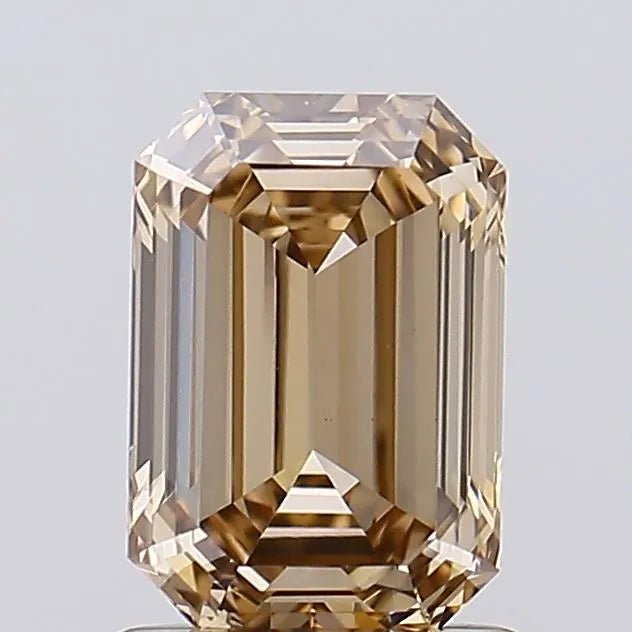 1.30ct Emerald Lab Grown Diamond (Colour Fancy Brown, Clarity VVS2, IGI Certified) - Jewelry by Cleo