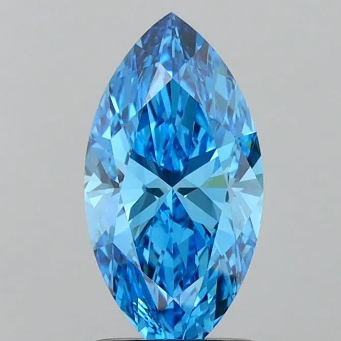 1.31ct Marquise Lab Grown Diamond (Colour Fancy Vivid Blue, Clarity VVS2, IGI Certified) - Jewelry by Cleo