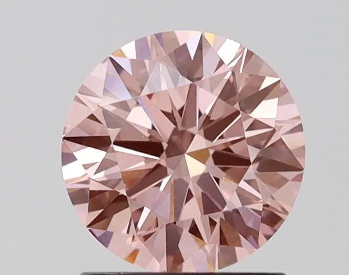 1.34ct Round Lab Grown Diamond (Colour Fancy Intense Pink, Clarity VS1, Cut ID, IGI Certified) - Jewelry by Cleo