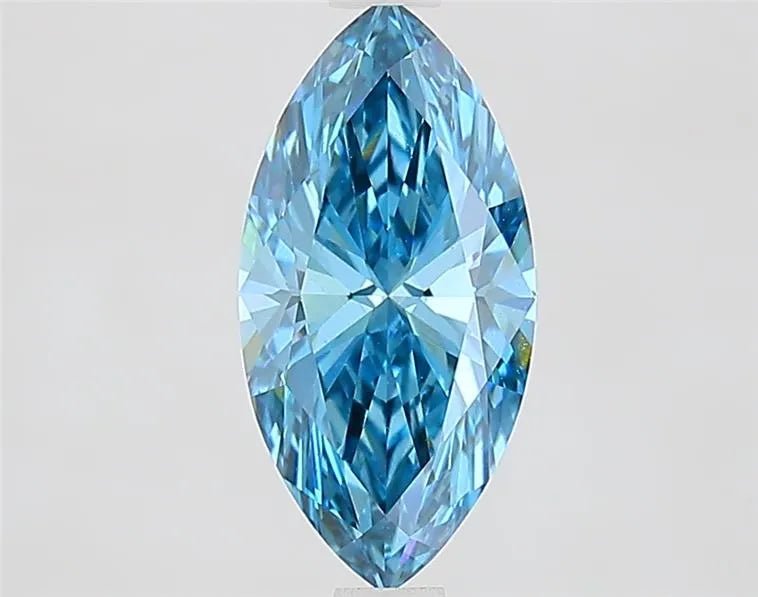 1.36ct Marquise Lab Grown Diamond (Colour Fancy Vivid Blue, Clarity VVS1, IGI Certified) - Jewelry by Cleo