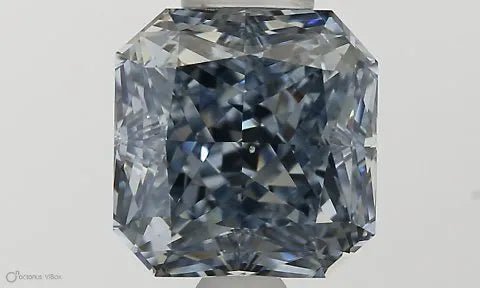1.36ct Square radiant Lab Grown Diamond (Colour Fancy Intense Blue, Clarity VS2, Cut VG, IGI Certified) - Jewelry by Cleo