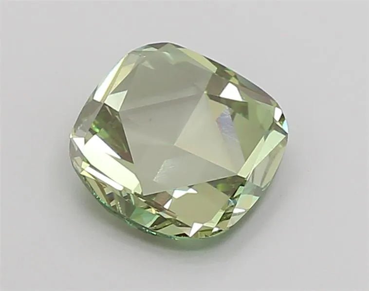 1.40ct Cushion Lab Grown Diamond (Colour Fancy Intense Green, Clarity VS1, IGI Certified) - Jewelry by Cleo