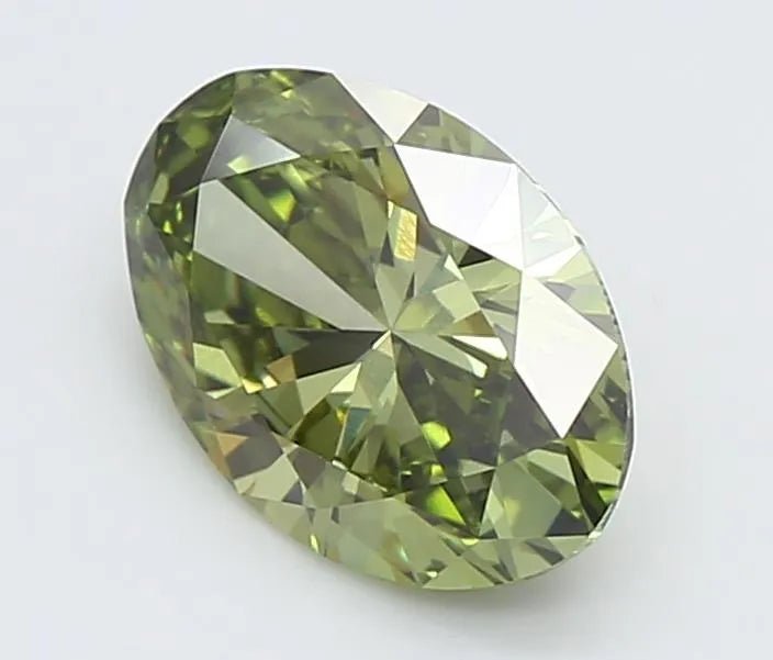 1.40ct Oval Lab Grown Diamond (Colour Fancy Vivid Green, Clarity VVS2, IGI Certified) - Jewelry by Cleo
