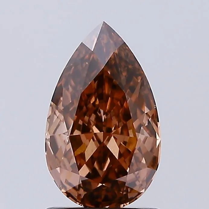 1.42ct Pear Lab Grown Diamond (Colour Fancy Brown, Clarity VVS2, IGI Certified) - Jewelry by Cleo