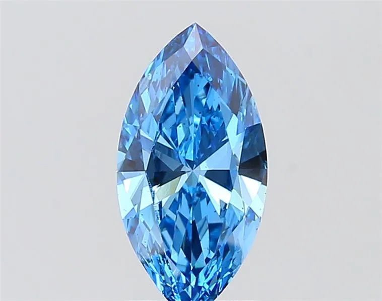 1.50ct Marquise Lab Grown Diamond (Colour Fancy Vivid Blue, Clarity VS2, IGI Certified) - Jewelry by Cleo