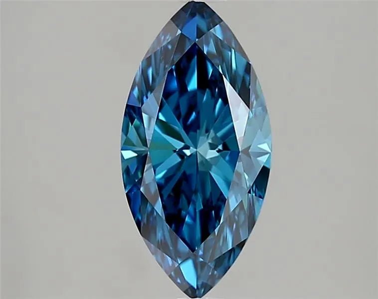 1.50ct Marquise Lab Grown Diamond (Colour Fancy Vivid Blue, Clarity VVS2, IGI Certified) - Jewelry by Cleo